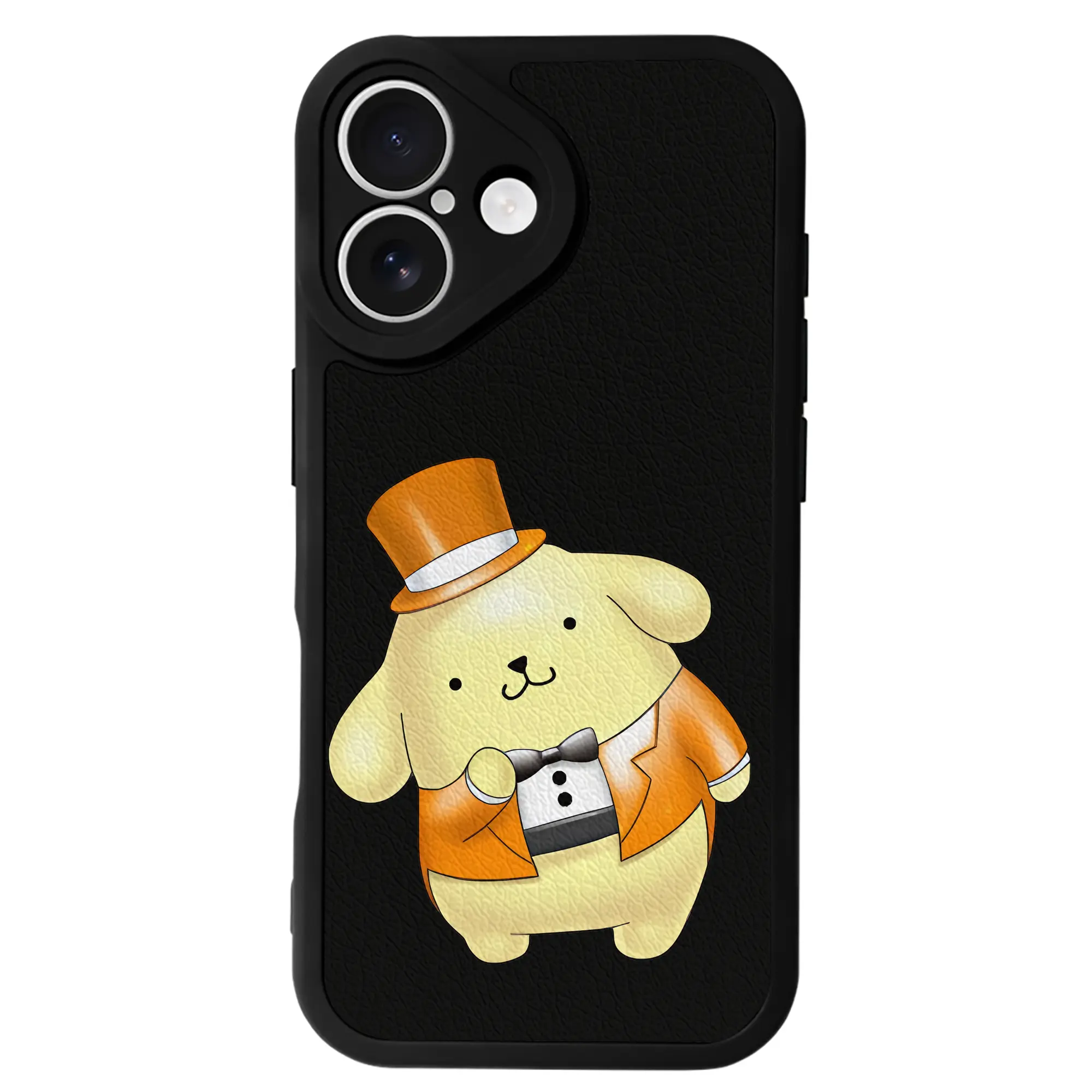 サンリオ グッズ,ポムポムプリン - IPhone 16シリーズ対応 ・ シリコンスマホケース ・ レザー調 ・ 高精度フィット ・ 耐衝撃 ・ ワイヤレス充電対応 ・ 精密カット